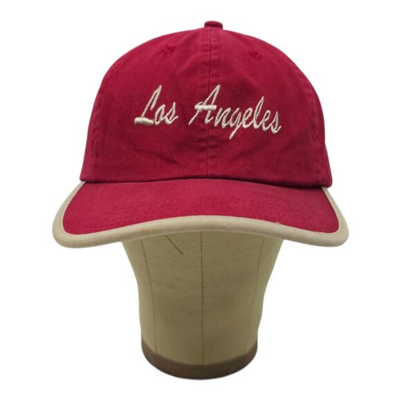Los Angeles Embroidered Script Adjustable Tuck Strap Cap Trucker Baseball Hat - Picture 10 of 14